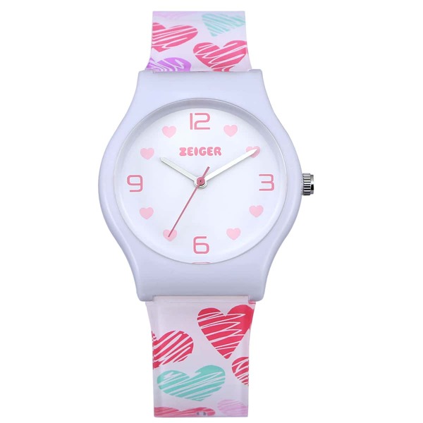 

Kids Heart Pattern Round Pointer Quartz Watch