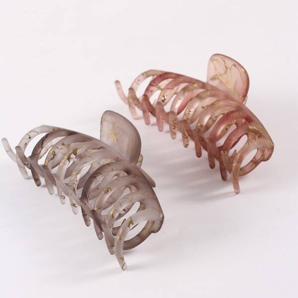 

2pcs Large Hair Claw, Multicolor