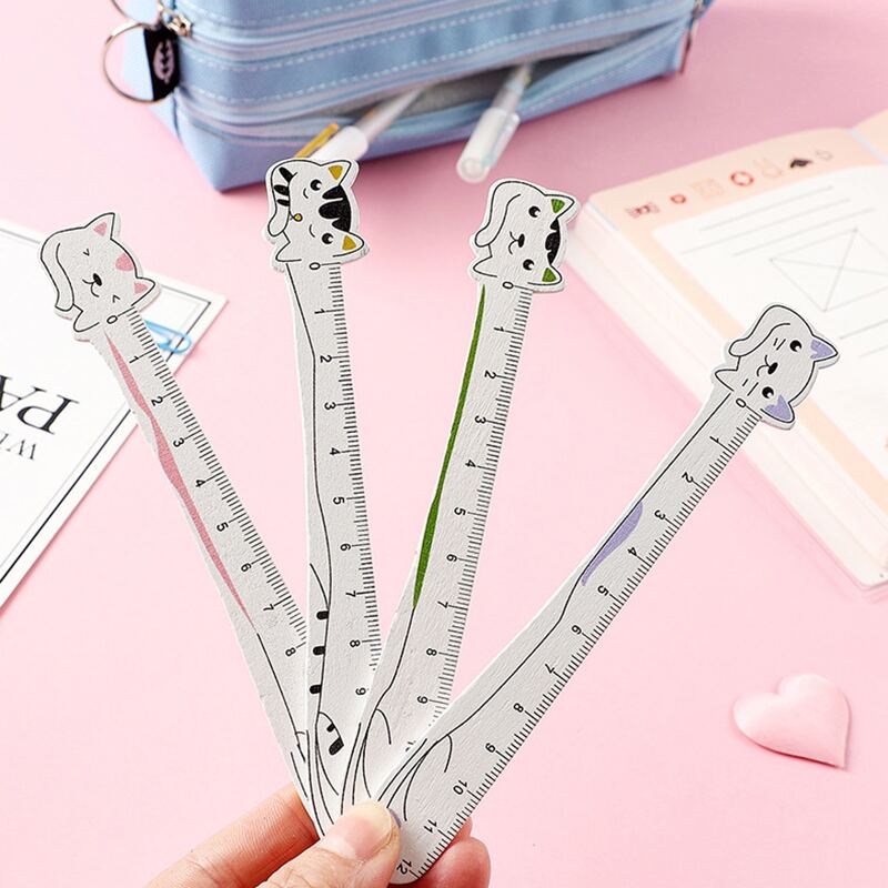 

1pc Cartoon Cat Random Ruler, Multicolor
