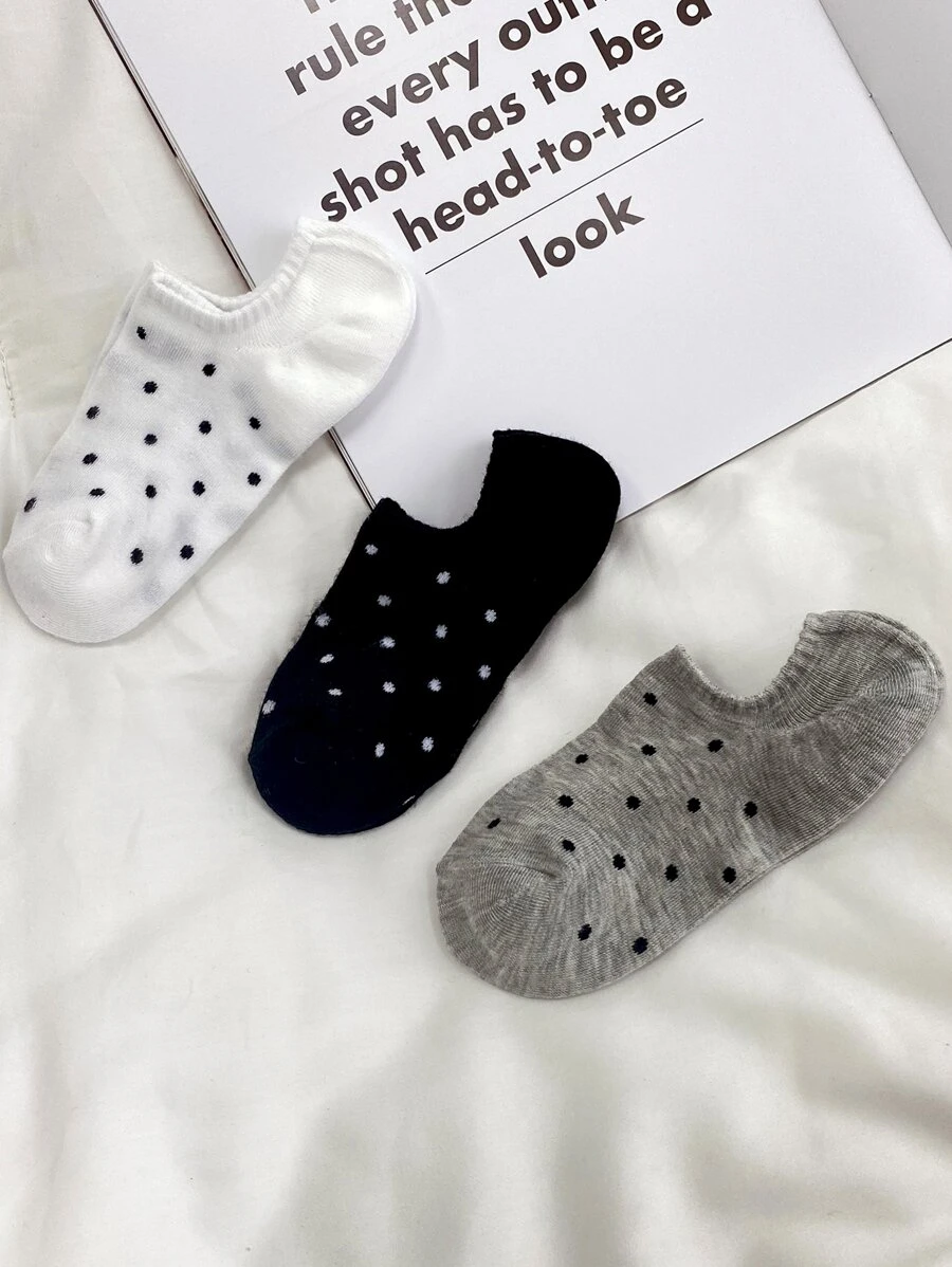 DAZY 3pairs Polka Dot Socks - Multicolor - View 1