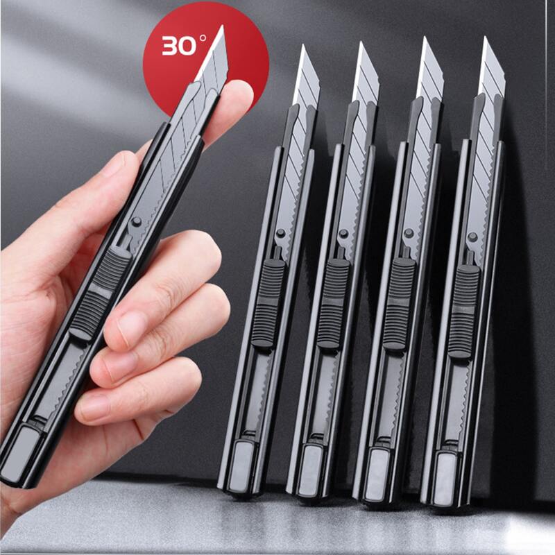 

1pc Utility Knife & 10pcs Replacement Blade, Dark grey
