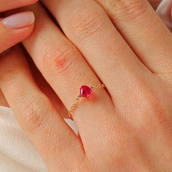 

Rhinestone Heart Decor Ring, Gold