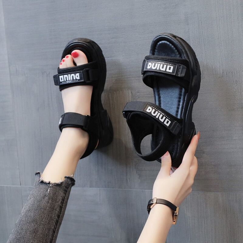 

Letter Graphic Sport Sandals, Black