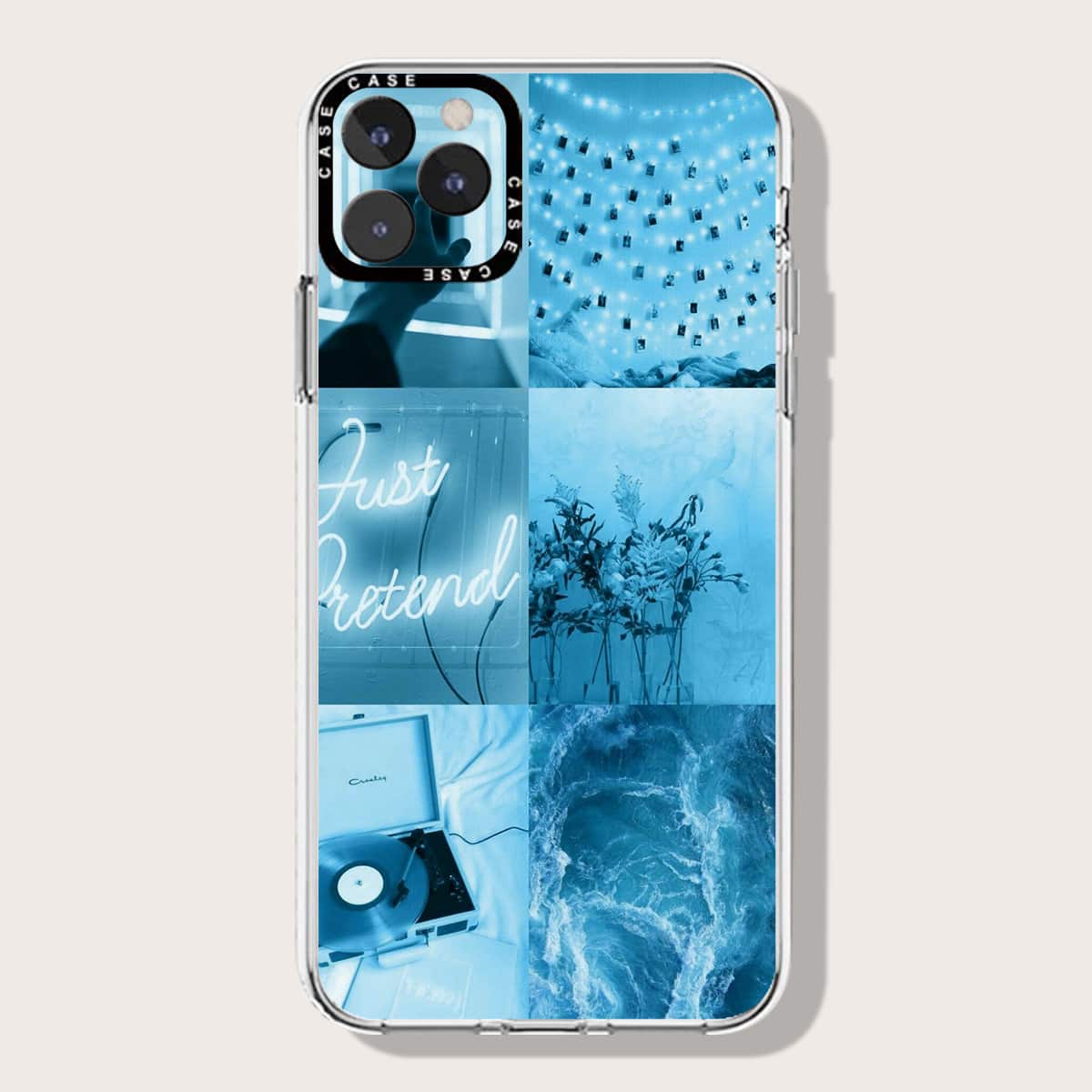 

Aesthetic Collage Phone Case, Blue