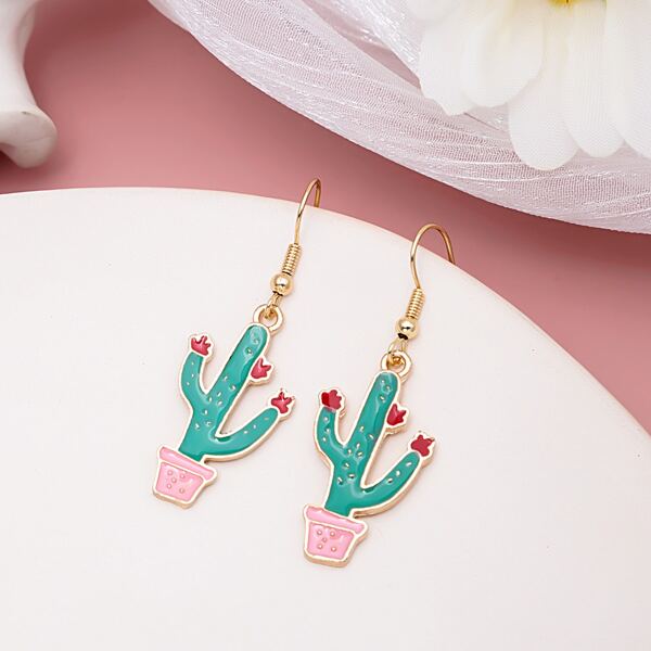 

Cactus Drop Earrings, Multicolor