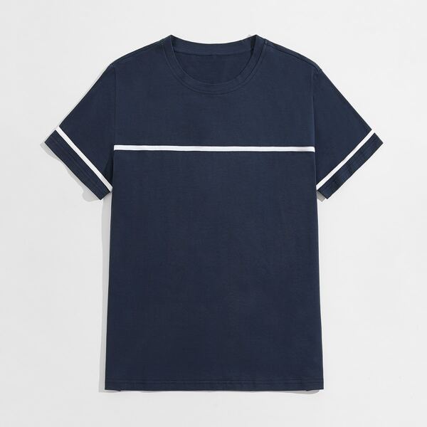 

Men Tape Panel Tee, Navy blue