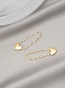 Aretes con decoración de corazones para el Día de San Valentín - Amarillo Oro - Ver 2
