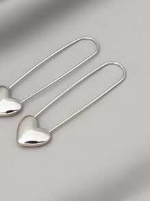 Hoa tai trang trí hình trái tim Valentine - Bạc - Xem 3