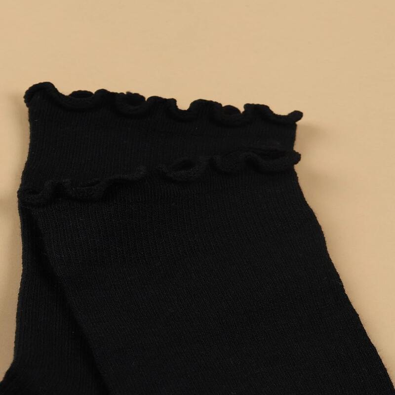 

Frill Trim Crew Socks, Black