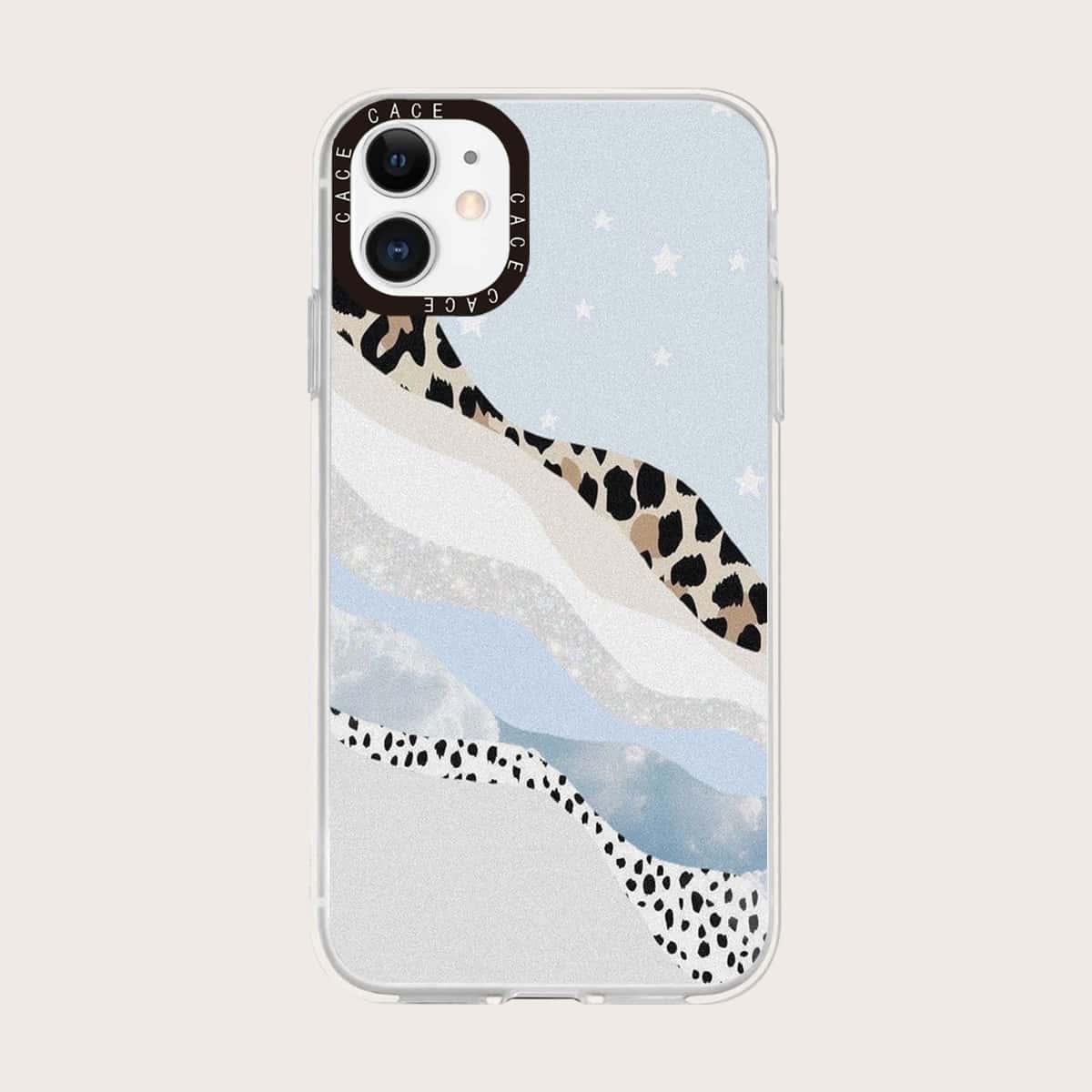 

1pc Graphic Phone Case, Multicolor