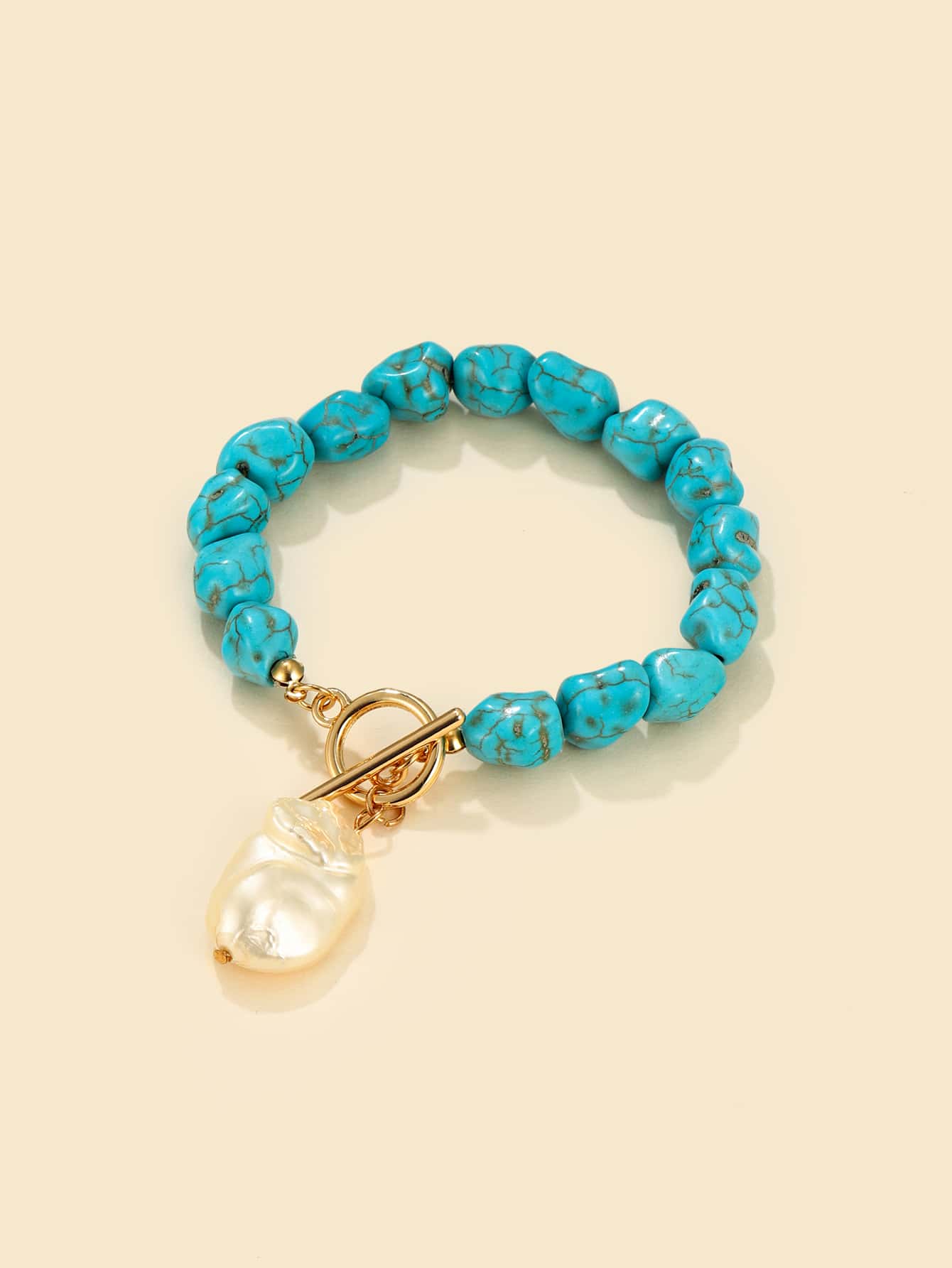 珍珠吊墜手環 - 藍色 - 查看 1