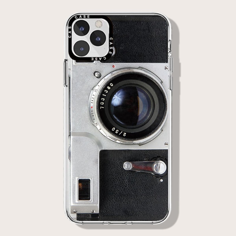 

Camera Print Phone Case, Black