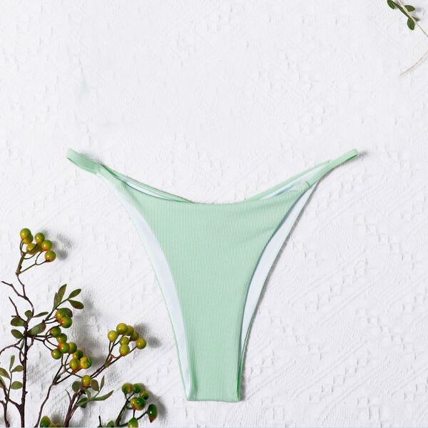

Solid Thong Bikini Panty, Mint green