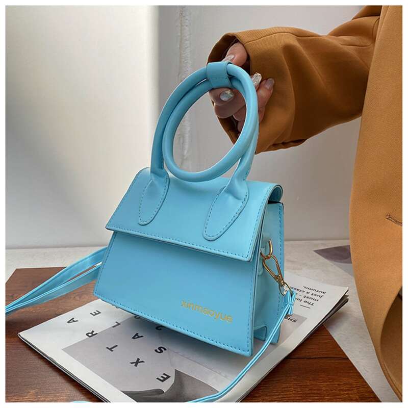 

Top Handle Satchel Bag, Blue