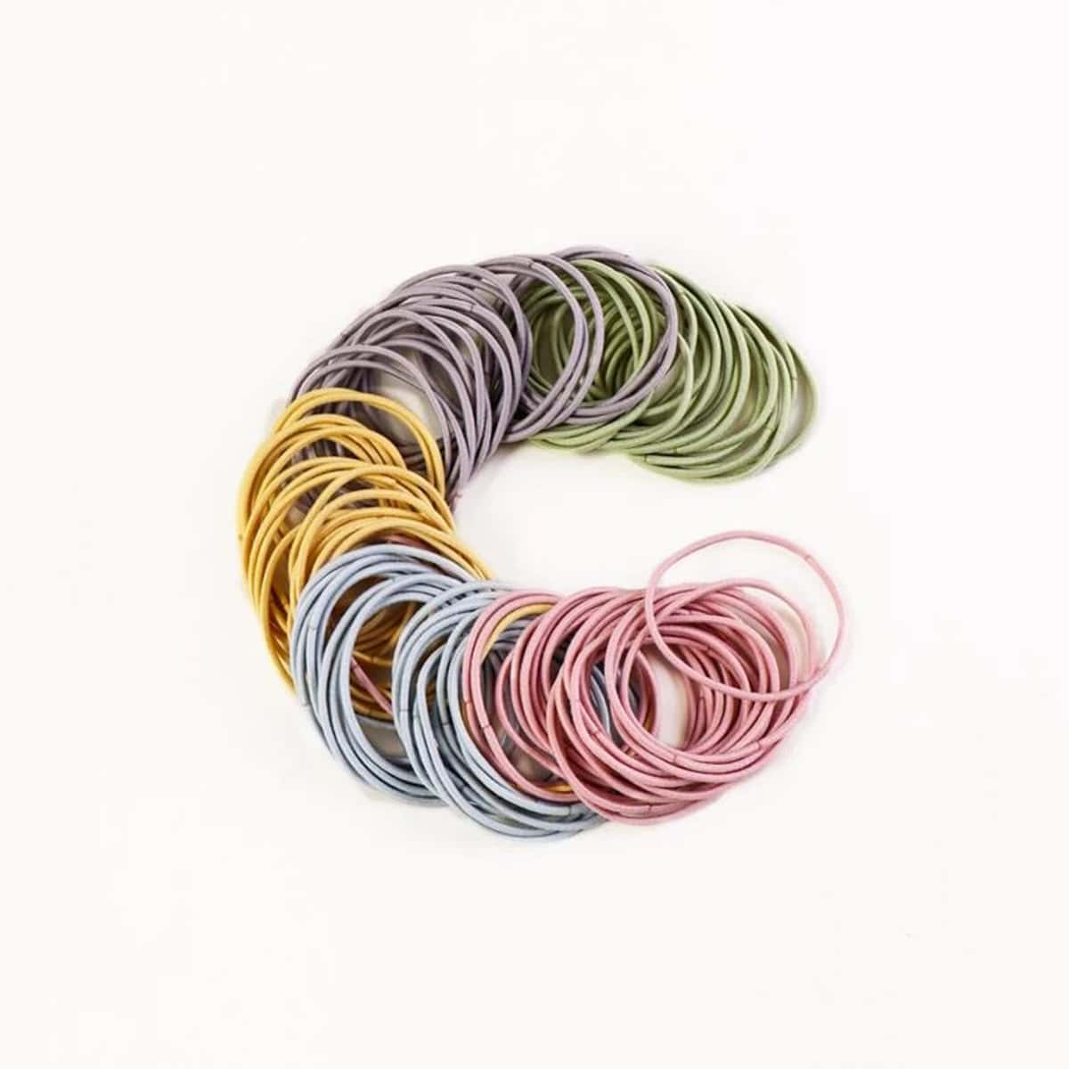 

100pcs Simple Hair Tie, Multicolor