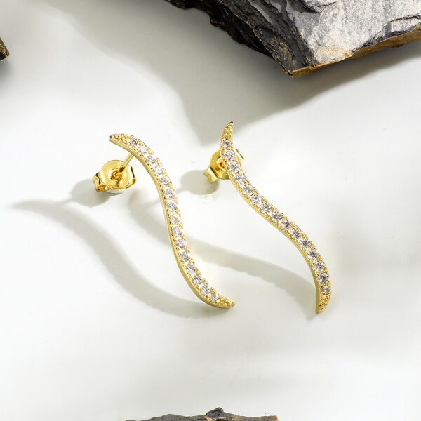 

18K Gold Plated Zircon Decor Stud Earrings