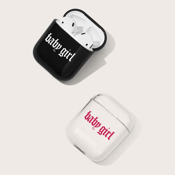 

2pcs Letter Earphone Case, Multicolor