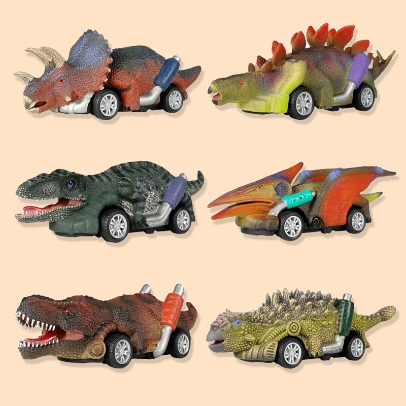 

1pc Random Dinosaur Pull Back Car Toy, Multicolor