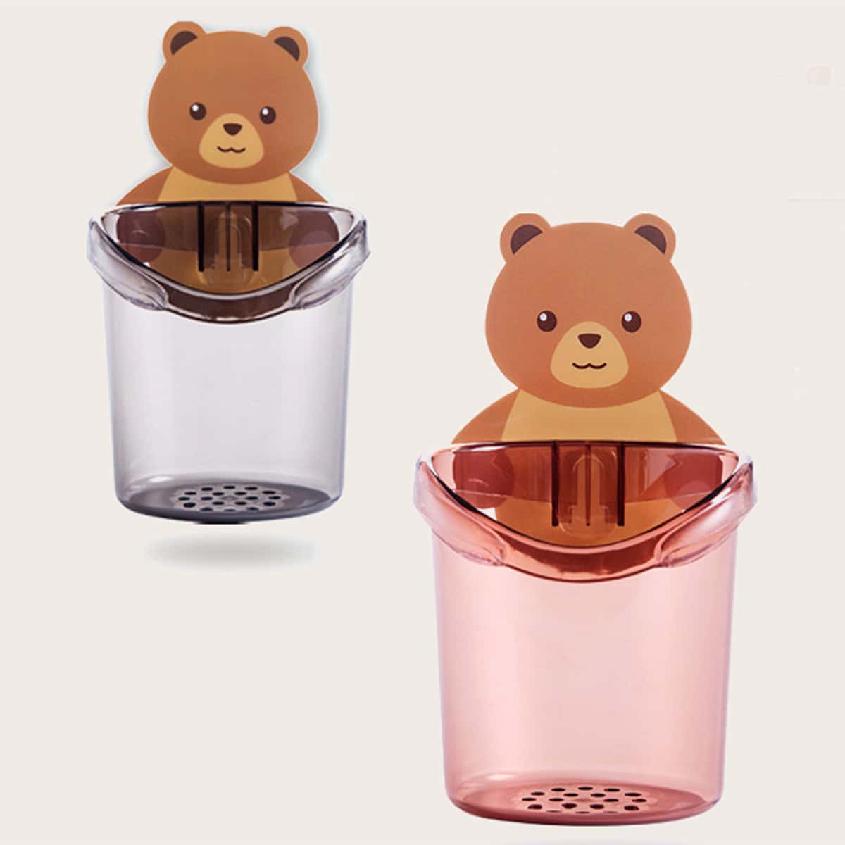 

1pc Random Color Bear Toothbrush Storage Box, Multicolor
