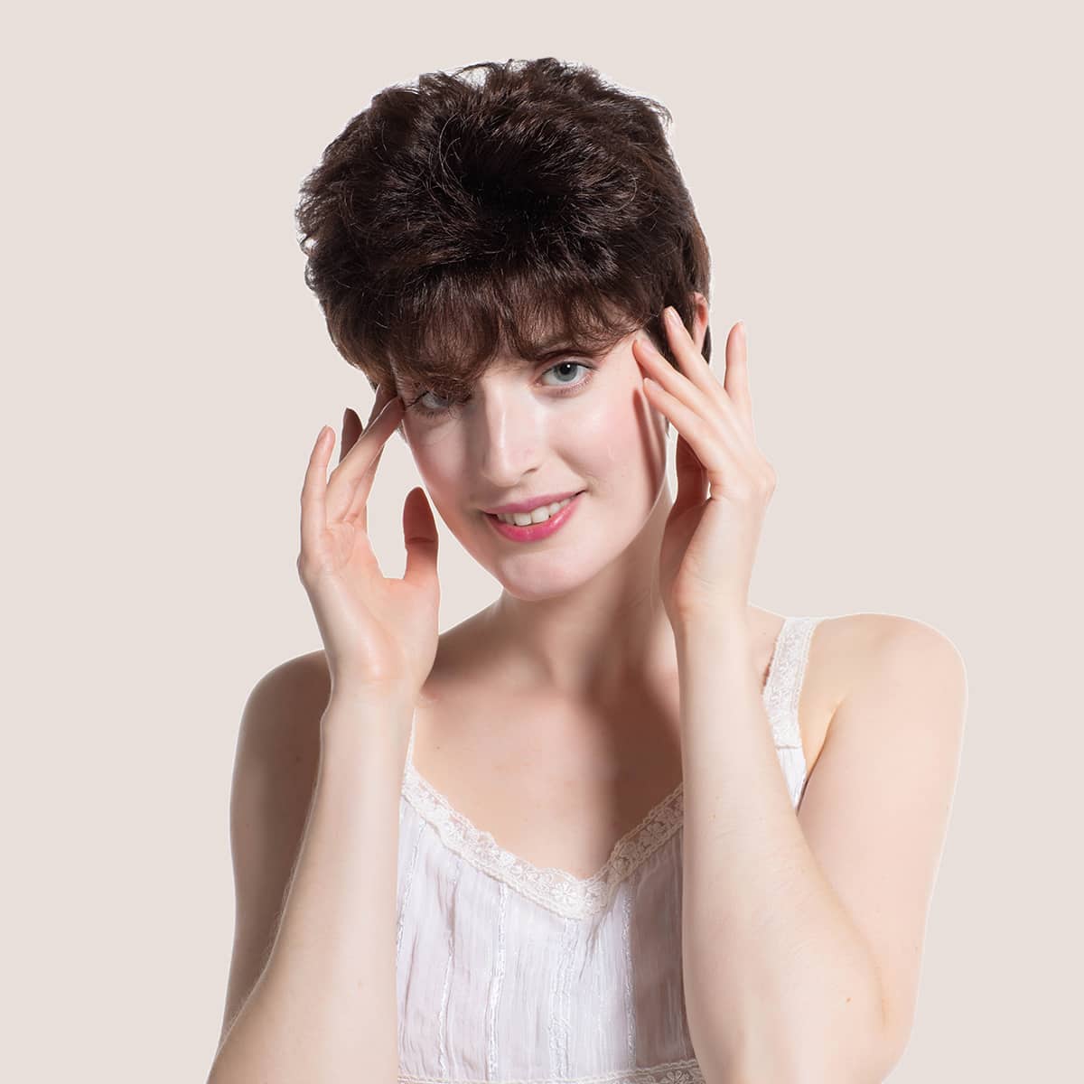 

Natural Curly Short Wig, Brown