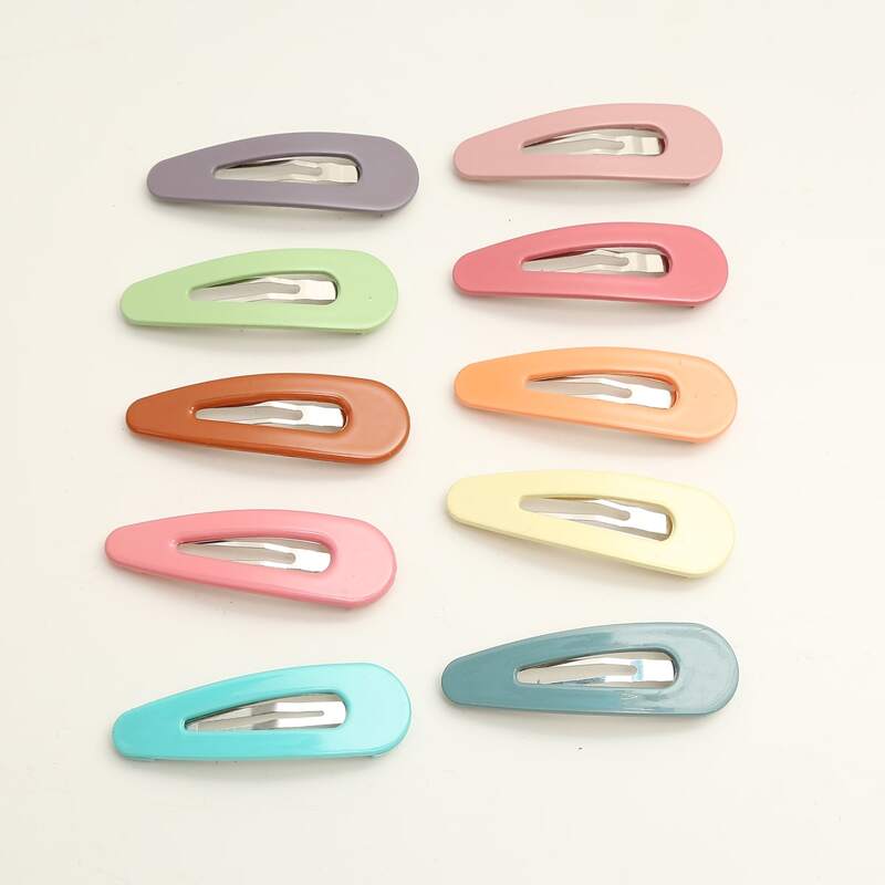 

10pcs Solid Hair Clip, Multicolor