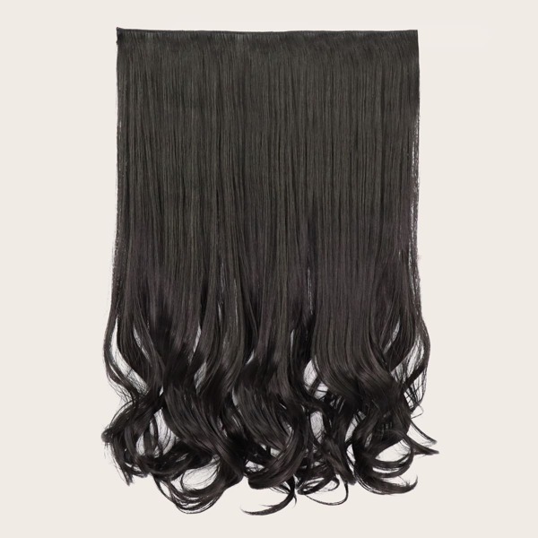 

5pcs Clip In Curly Hairpiece, Black