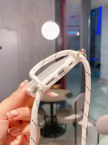 Simple Phone Case With Rope - White - View 5