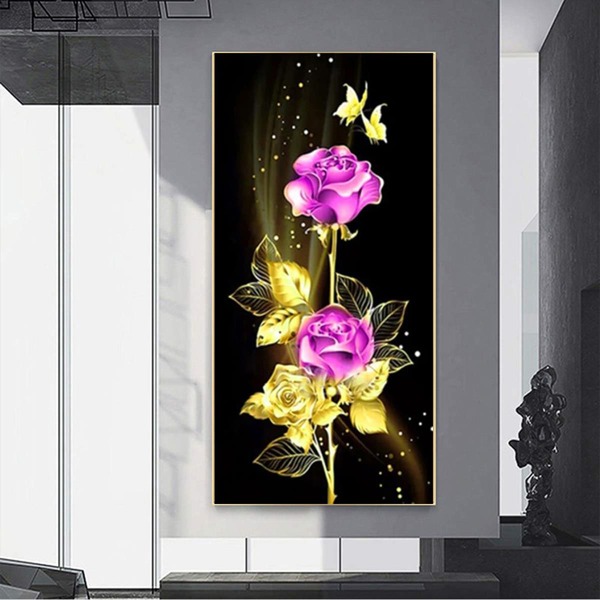 

Rose Print Diamond Painting Without Frame, Multicolor