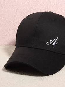Gorro béisbol con bordado de letra - Negro - Ver 3