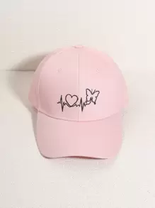 Butterfly Embroidery Baseball Cap - Pink - View 1