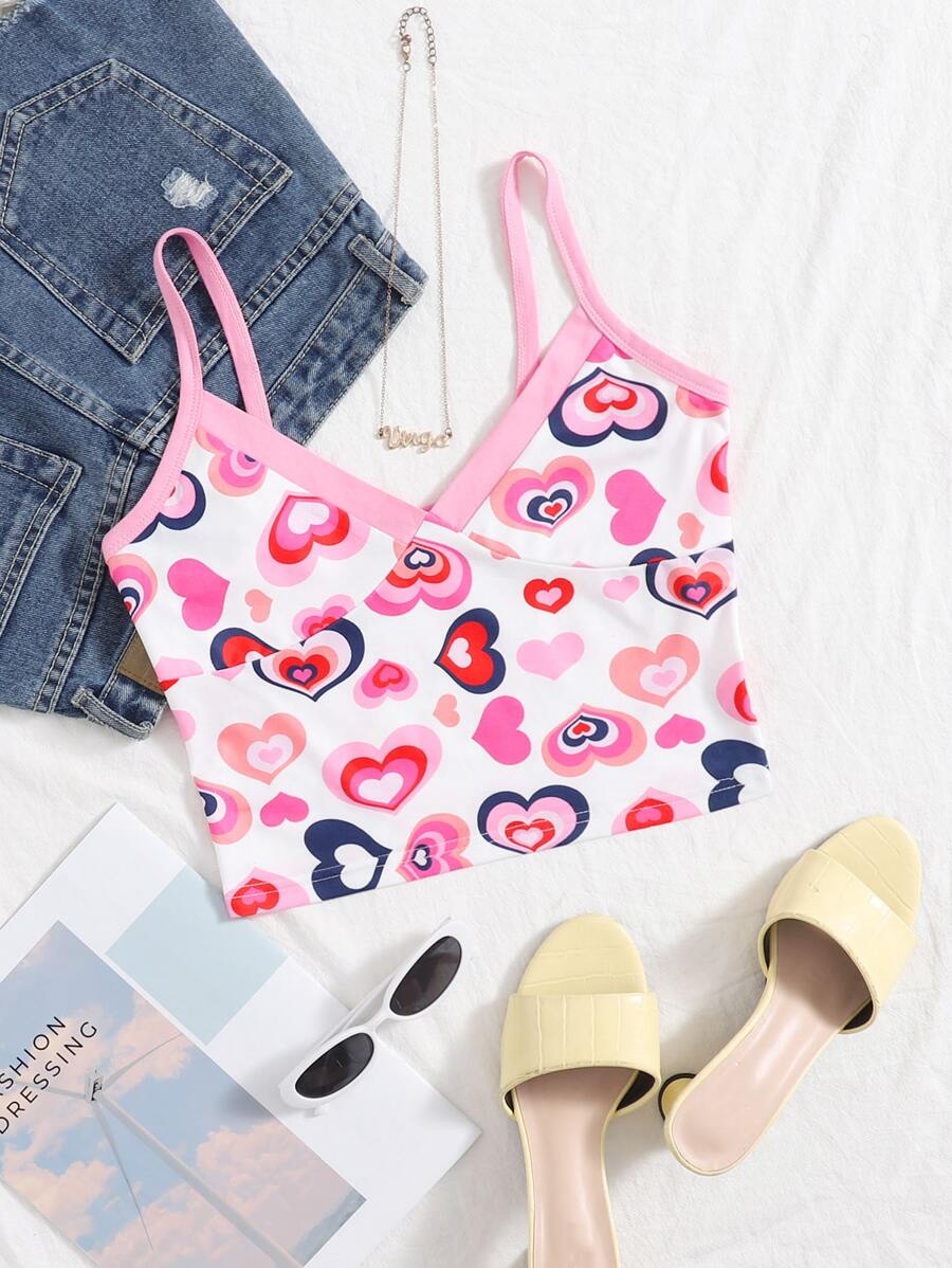 Heart Print Cami Top