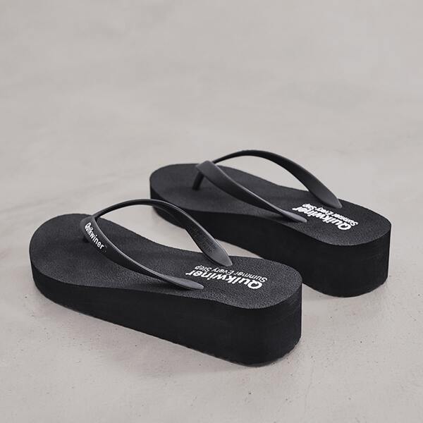 

Letter Graphic Flip Flops, Black
