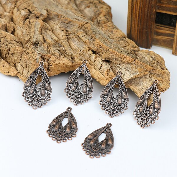 

6pcs Hollow Out DIY Jewelry Accessory, Bronze