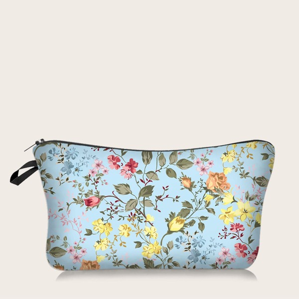 

Ditsy Floral Zipper Makeup Bag, Green