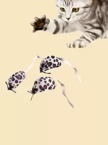 1入組豹紋印花鼠標逗貓棒玩具 - 彩色 - 查看 1