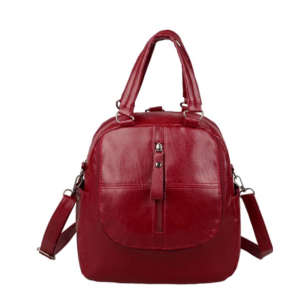 

Solid Large Capacity Backpack, Burgundy