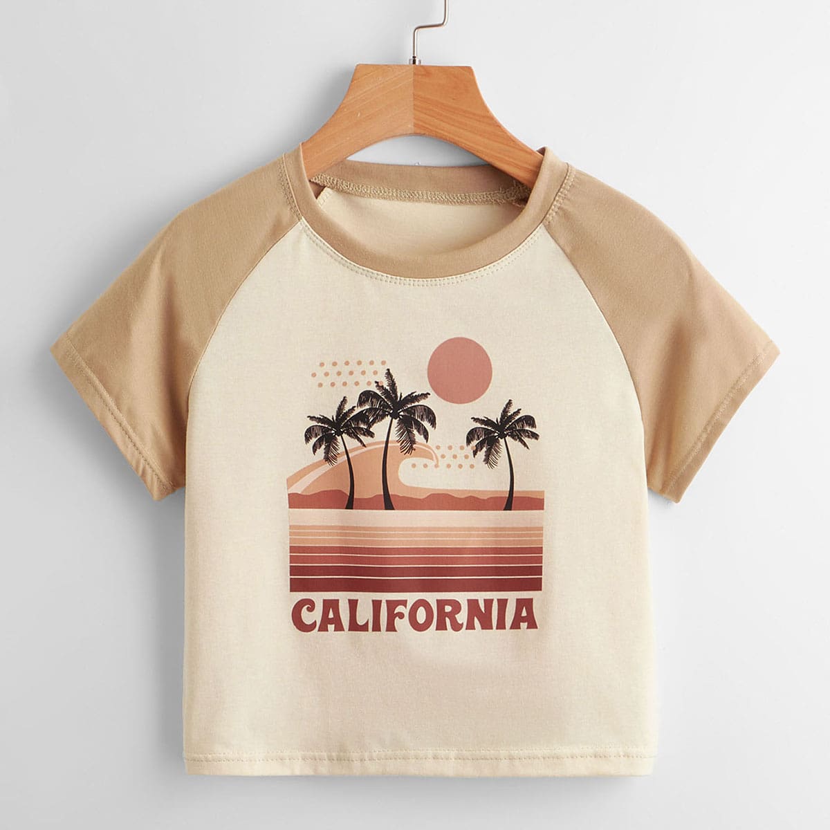 

Letter Tropical Graphic Baseball Tee, Multicolor