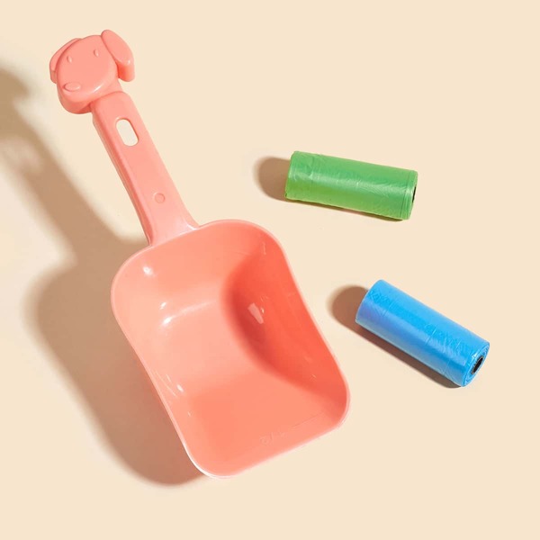 

1pc Cat Litter Shovel & 2pcs Poopbag, Pink