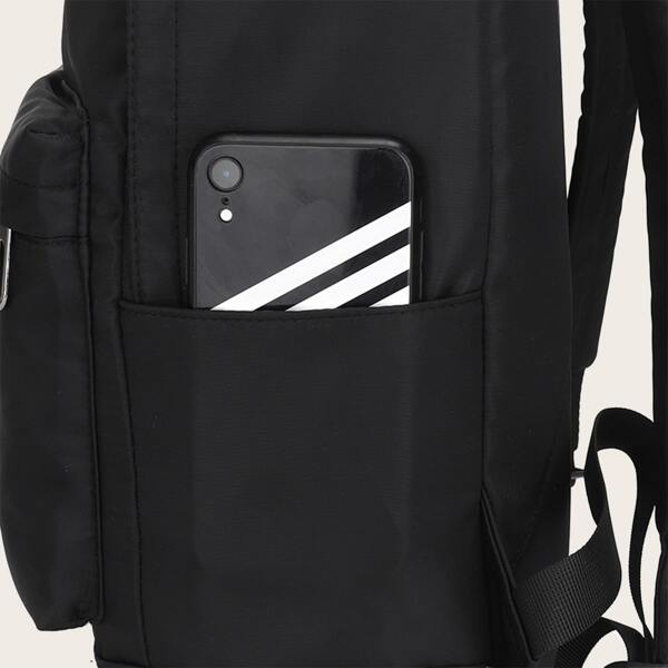 

Men Pocket Front Backpack, Black
