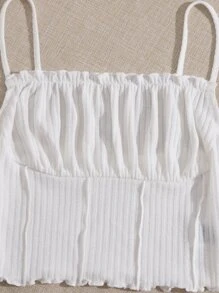Muchica 3 件装褶皱胸边荷叶边吊带背心 - 彩色 - 查看 3