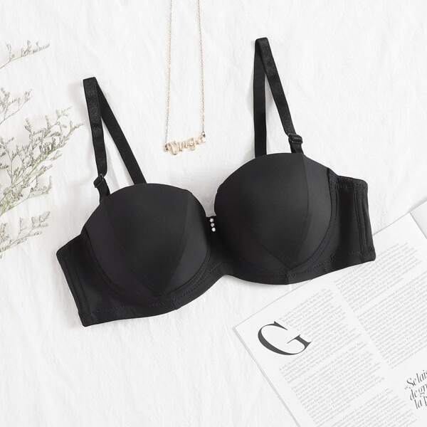 

Solid Underwire Bra, Black