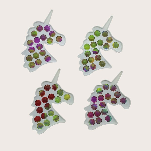 

1pc Unicorn Shaped Random Push Pop Bubble, Multicolor