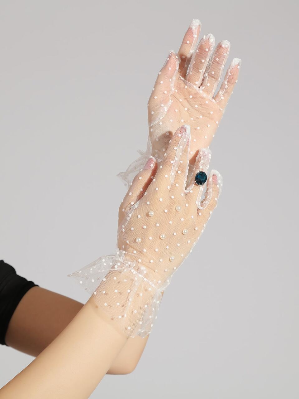 Polka Dot Mesh Gloves Wedding Valentine's Day Valentines
