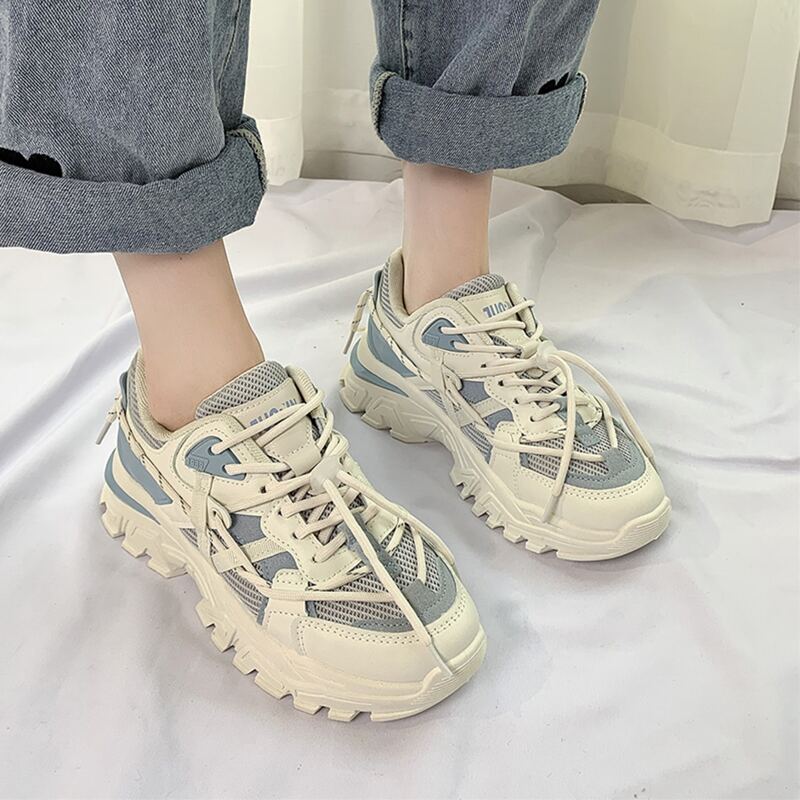 

Lace Up Front Chunky Sneakers, Blue