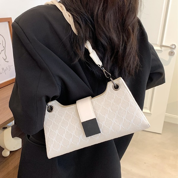 

Quilted Baguette Bag, Beige