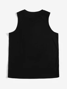 SHEIN Floral Print Tank Top - Black - View 2