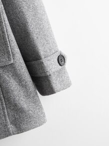 SHEIN Boys Flap Detail Button Through Coat - Grey - View 4