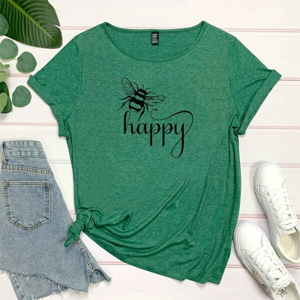 

Plus Bee & Letter Graphic Tee, Green