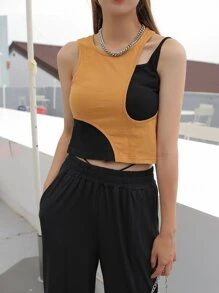 DAZY Áo nữ Bất đối xứng Khối Màu Giải trí - Nhiều màu - Xem 6