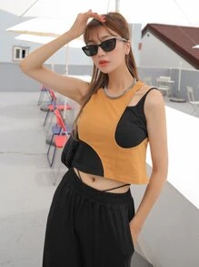 DAZY Áo nữ Bất đối xứng Khối Màu Giải trí - Nhiều màu - Xem 3